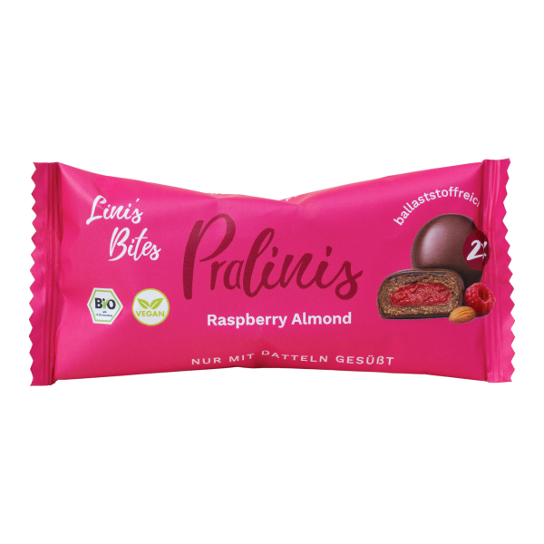 Lini s Bites Pralinis Raspberry Almond Caramel Linis Bites Raspberry Almond Artikelbild 1