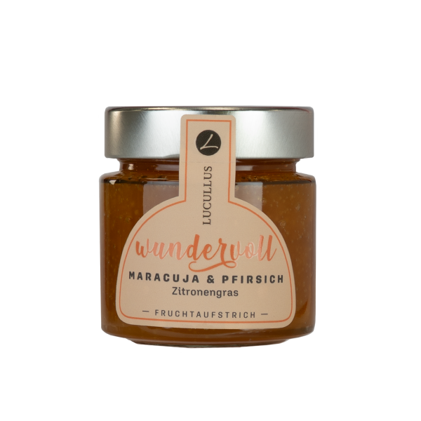 Lucullus Fruchtaufstrich Maracuja und Pfirsich Lucullus Wundervoll Maracuja und Pfirsich Fruchtaufstrich Artikelbild 1