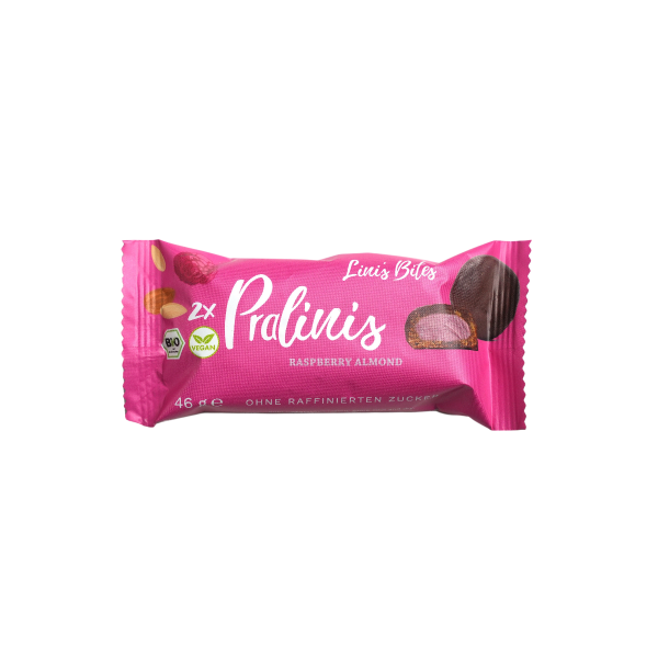 Lini s Bites Pralinis Raspberry Almond Caramel Artikelbild 1 Linis Bites Raspberry Almond