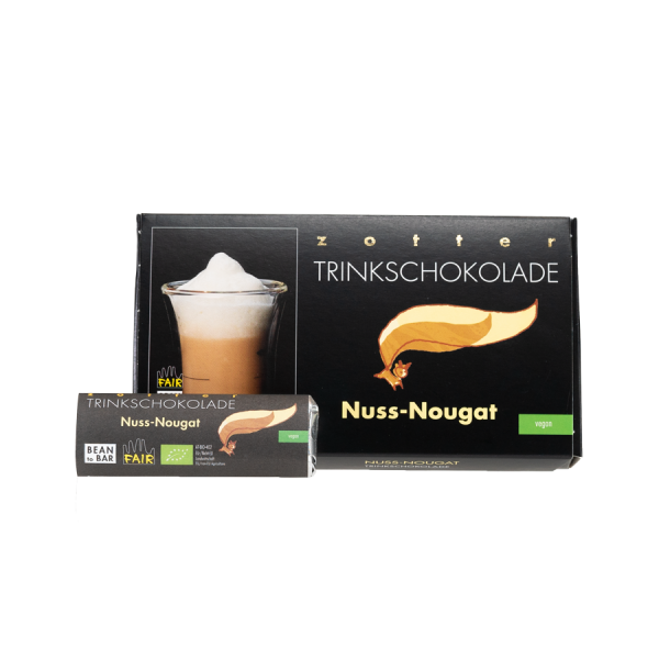 Zotter Nuss Nougat Trinkschokolade Artikelbild 1 Trinkschokolade Nuss Nougat