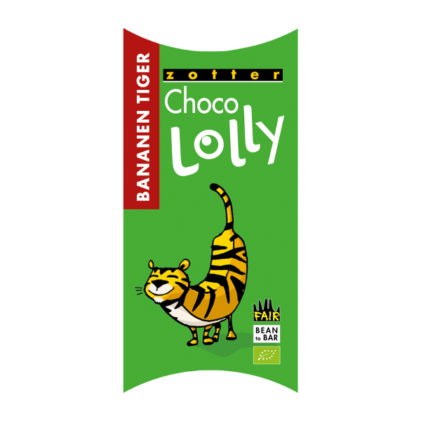 Zotter LollyTop Bananen Tiger Artikelbild 1 Zotter Schokolade Banane