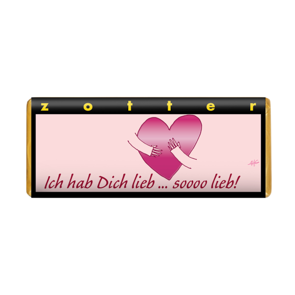Zotter Ich hab dich lieb Artikelbild 1 Zotter Schokolade Ich hab dich lieb