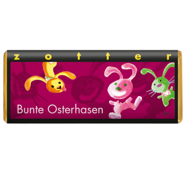 Zotter Bunte Osterhasen Artikelbild 1 Zotter Schokolade Bunte Osterhasen