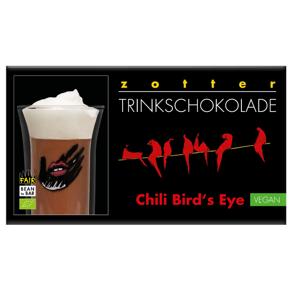 Zotter Trinkschokolade Chili Birds eye Artikelbild 1 Zotter Trinkschokolade Chili Birds Eye